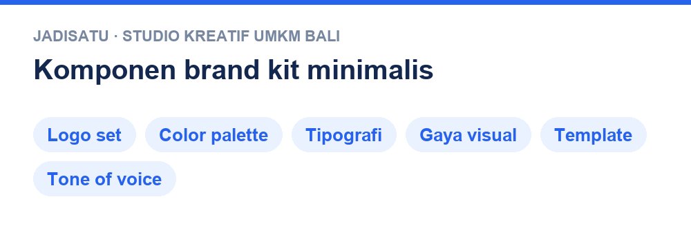 Infografik komponen brand kit minimalis untuk UMKM oleh Jadisatu