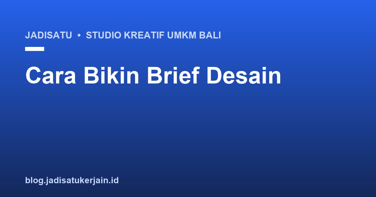 Pemilik UMKM Bali menyusun contoh brief desain logo di template satu halaman