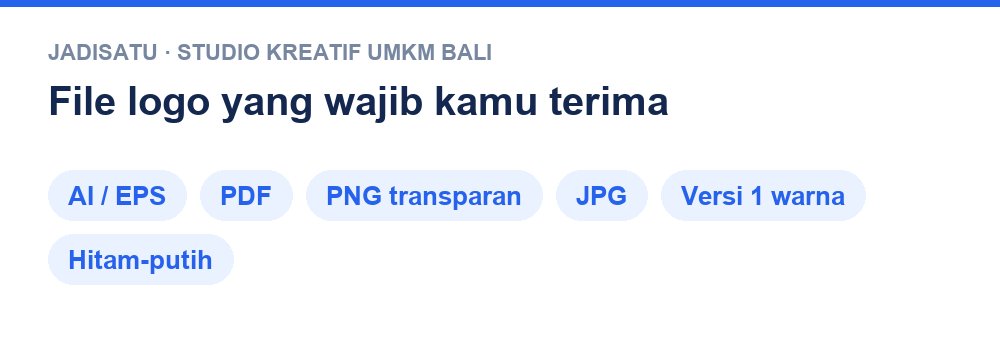 Infografik file logo yang wajib kamu terima untuk UMKM oleh Jadisatu